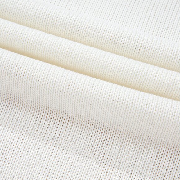 ๐ค White Eyelet Knit Tied Back Short Sleeve Sweater โ Size M - Picture 10 of 10